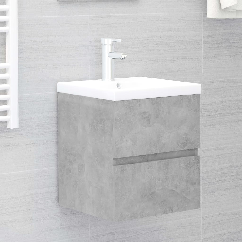 Berkfield Sink Cabinet Concrete Grey 41x38.5x45 cm Engineered Wood
