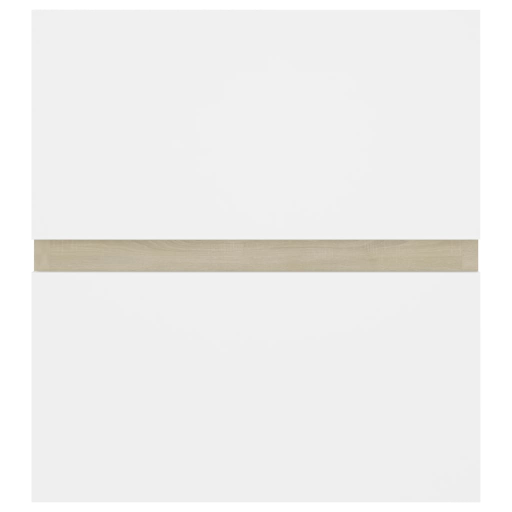 Berkfield Sink Cabinet White and Sonoma Oak 41x38.5x45 cm Engineered Wood