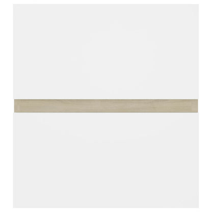 Berkfield Sink Cabinet White and Sonoma Oak 41x38.5x45 cm Engineered Wood