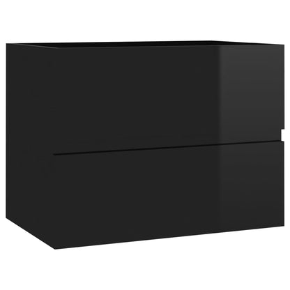 Berkfield Sink Cabinet High Gloss Black 60x38.5x45 cm Engineered Wood