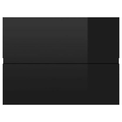 Berkfield Sink Cabinet High Gloss Black 60x38.5x45 cm Engineered Wood