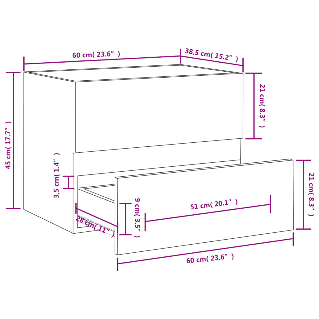 Berkfield Sink Cabinet High Gloss Black 60x38.5x45 cm Engineered Wood