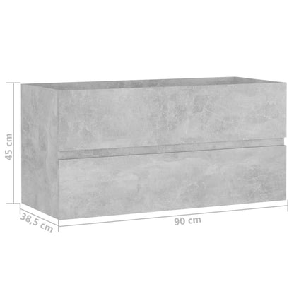 Berkfield Sink Cabinet Concrete Grey 90x38.5x45 cm Engineered Wood
