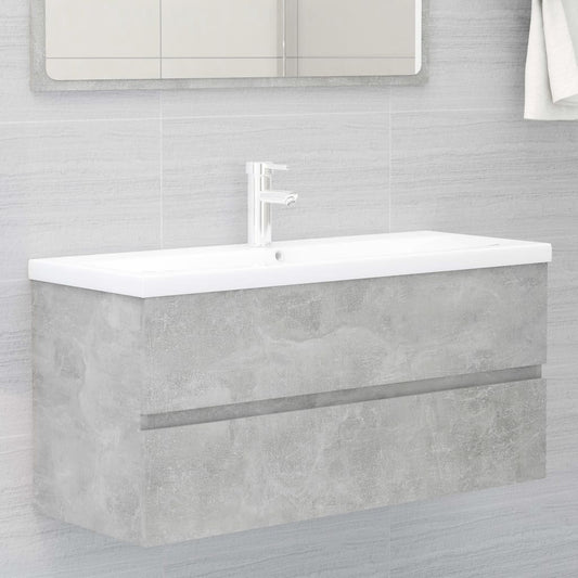 Berkfield Sink Cabinet Concrete Grey 100x38.5x45 cm Engineered Wood
