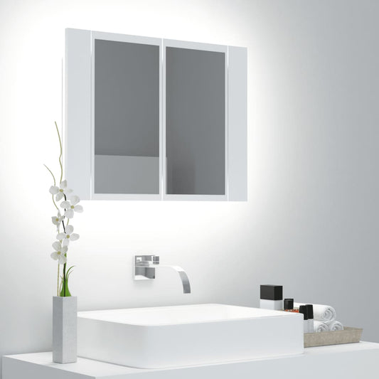 Berkfield LED Bathroom Mirror Cabinet White 60x12x45 cm Acrylic