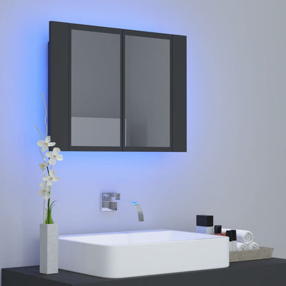 Berkfield LED Bathroom Mirror Cabinet Grey 60x12x45 cm Acrylic