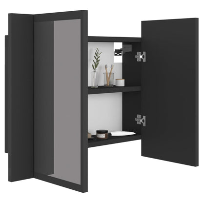 Berkfield LED Bathroom Mirror Cabinet Grey 60x12x45 cm Acrylic