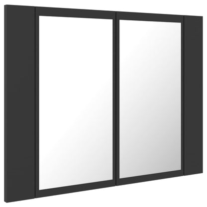 Berkfield LED Bathroom Mirror Cabinet Grey 60x12x45 cm Acrylic