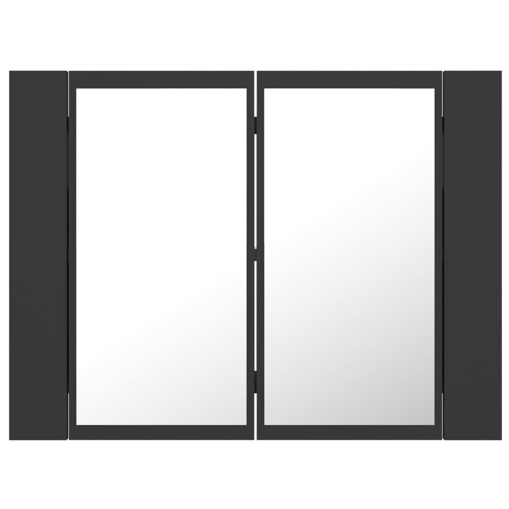 Berkfield LED Bathroom Mirror Cabinet Grey 60x12x45 cm Acrylic