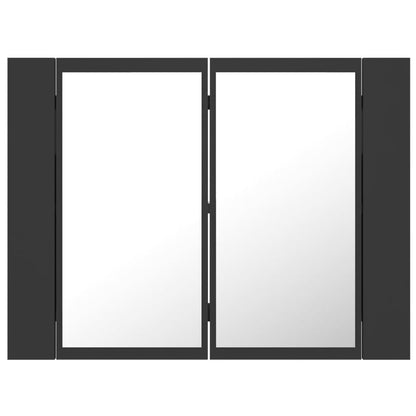 Berkfield LED Bathroom Mirror Cabinet Grey 60x12x45 cm Acrylic