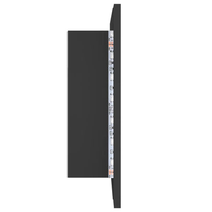 Berkfield LED Bathroom Mirror Cabinet Grey 60x12x45 cm Acrylic