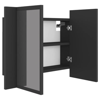 Berkfield LED Bathroom Mirror Cabinet Grey 60x12x45 cm Acrylic