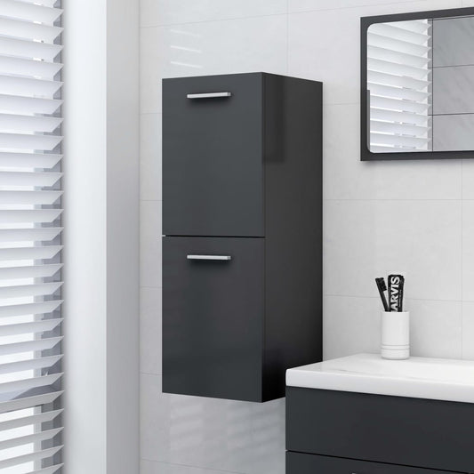 Berkfield Bathroom Cabinet Grey 30x30x80 cm Engineered Wood