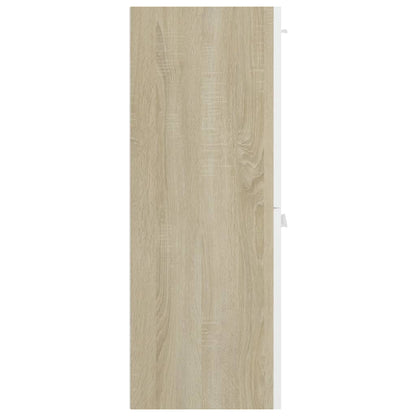 Berkfield Bathroom Cabinet White and Sonoma Oak 30x30x80 cm Engineered Wood