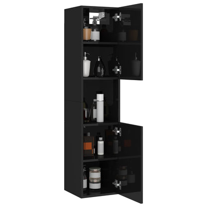 Berkfield Bathroom Cabinet High Gloss Black 30x30x130 cm Engineered Wood