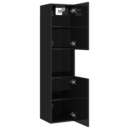 Berkfield Bathroom Cabinet High Gloss Black 30x30x130 cm Engineered Wood