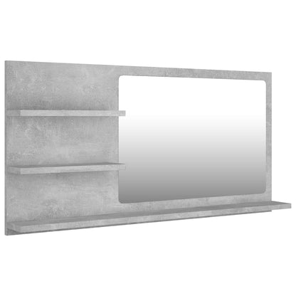 Berkfield Bathroom Mirror Concrete Grey 90x10.5x45 cm Engineered Wood