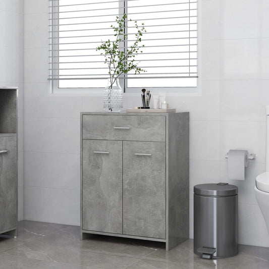 Berkfield Bathroom Cabinet Concrete Grey 60x33x80 cm Engineered Wood