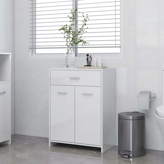 Berkfield Bathroom Cabinet High Gloss White 60x33x80 cm Engineered Wood