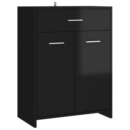 Berkfield Bathroom Cabinet High Gloss Black 60x33x80 cm Engineered Wood
