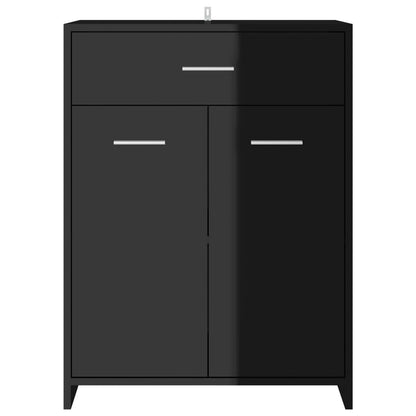 Berkfield Bathroom Cabinet High Gloss Black 60x33x80 cm Engineered Wood