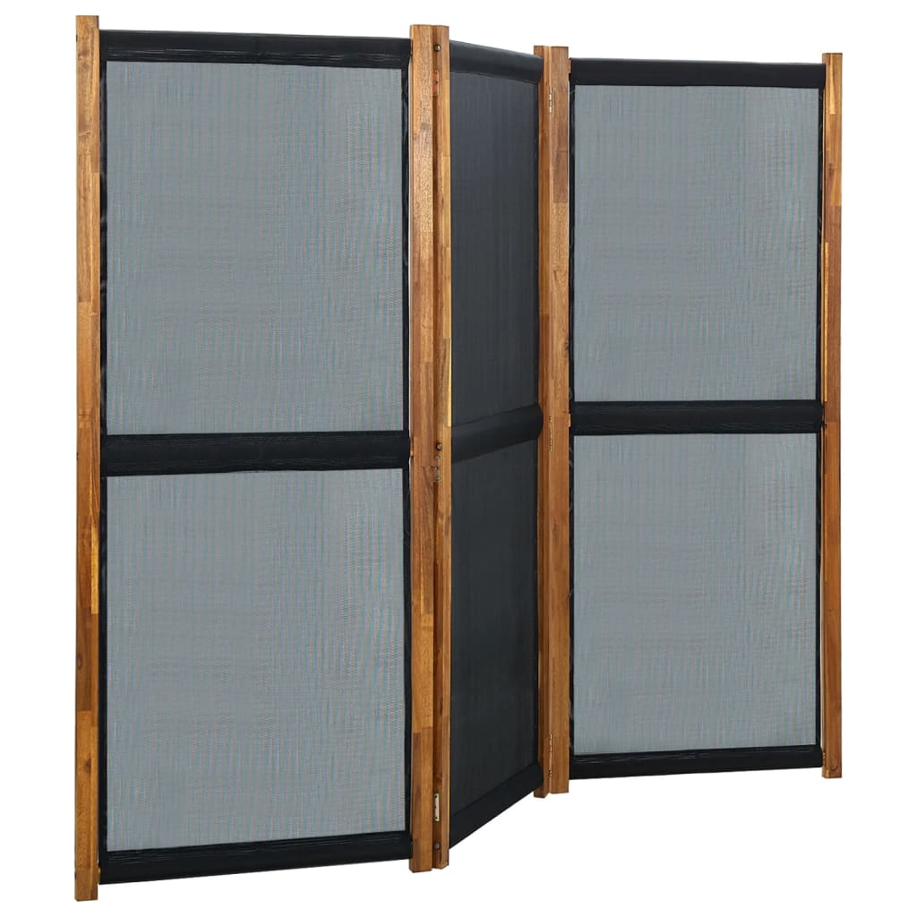 Berkfield 3-Panel Room Divider Black 210x170 cm