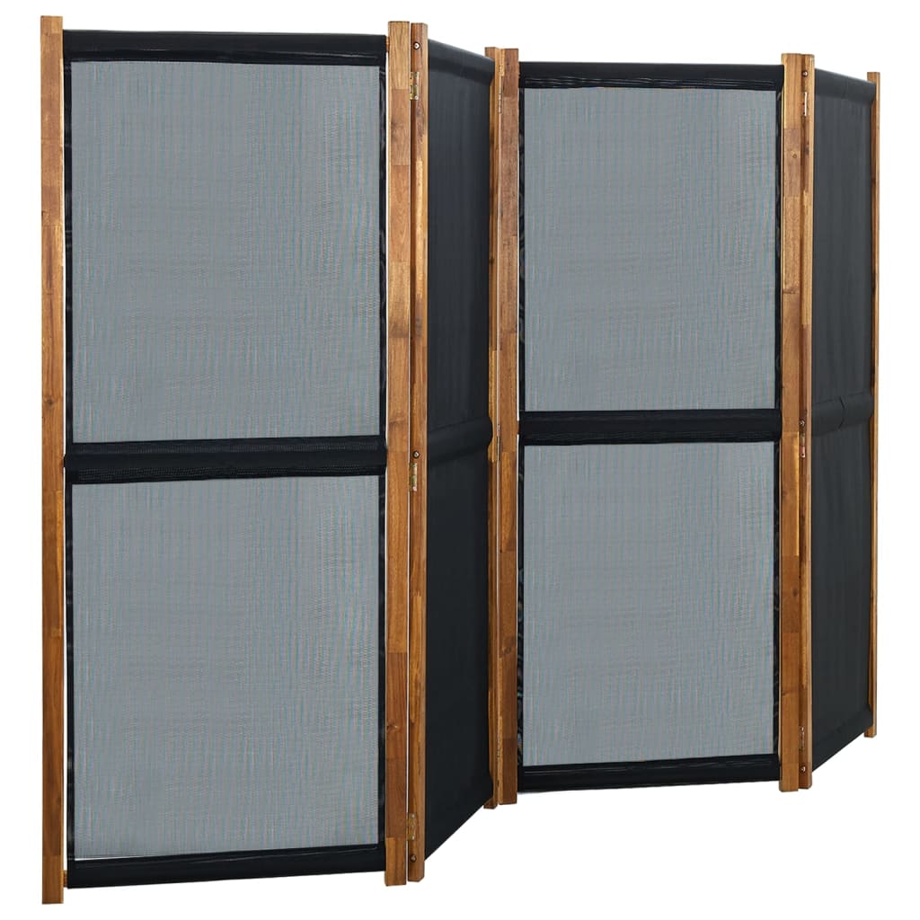 Berkfield 4-Panel Room Divider Black 280x170 cm