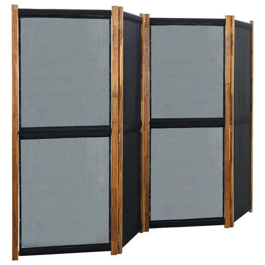 Berkfield 4-Panel Room Divider Black 280x170 cm