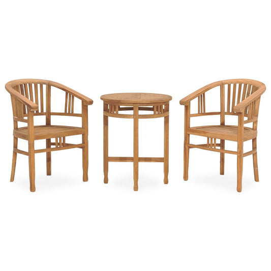 Berkfield 3 Piece Garden Dining Set Solid Teak Wood