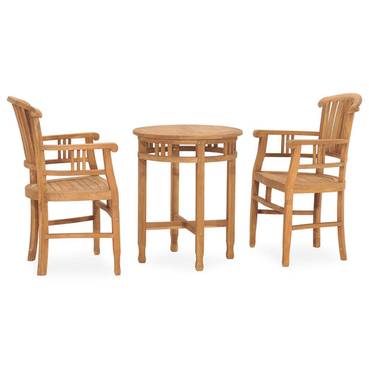 Berkfield 3 Piece Garden Dining Set Solid Teak Wood