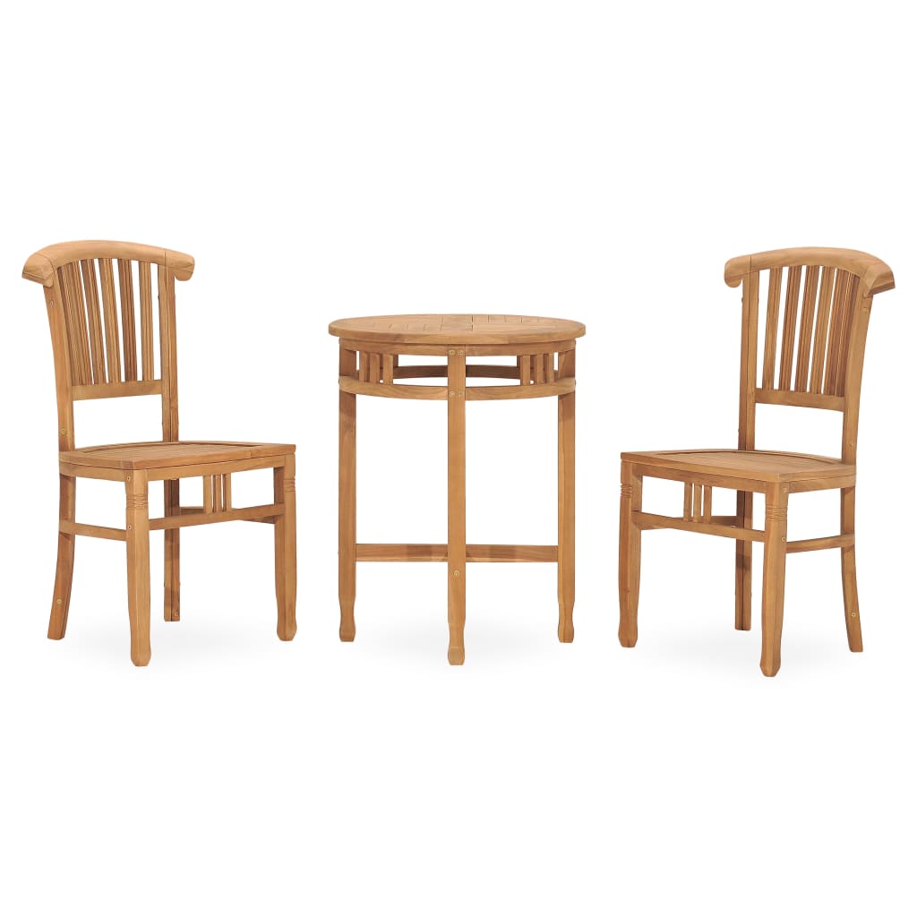 Berkfield 3 Piece Garden Dining Set Solid Teak Wood