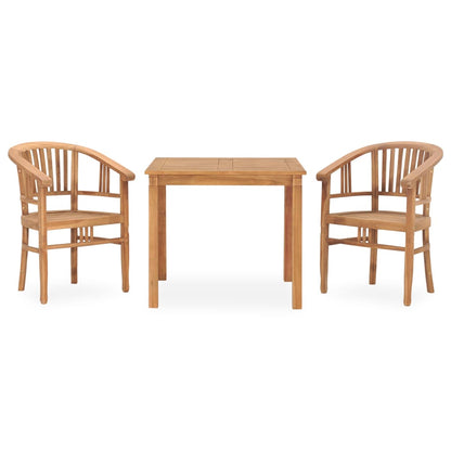 Berkfield 3 Piece Garden Dining Set Solid Teak Wood