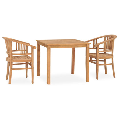 Berkfield 3 Piece Garden Dining Set Solid Teak Wood