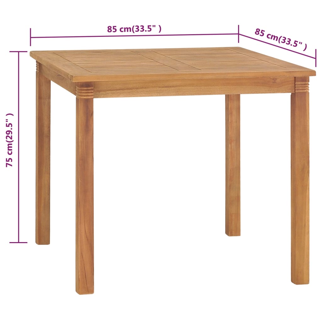 Berkfield 3 Piece Garden Dining Set Solid Teak Wood