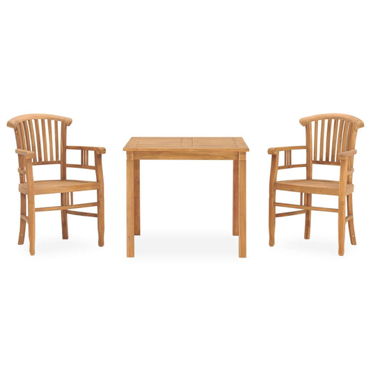 Berkfield 3 Piece Garden Dining Set Solid Teak Wood