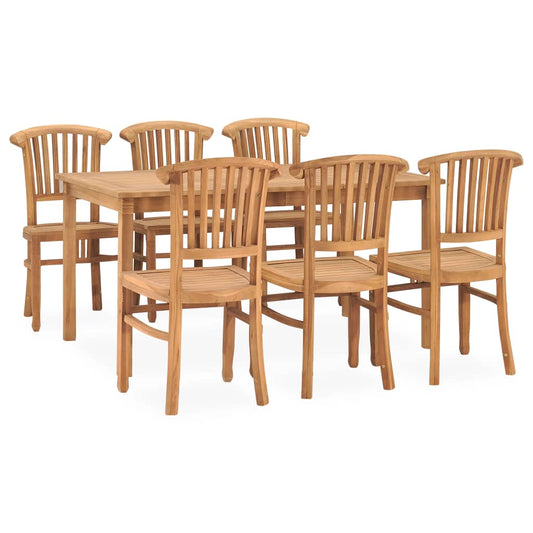 Berkfield 7 Piece Garden Dining Set Solid Teak Wood