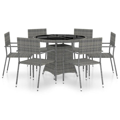 Berkfield 7 Piece Garden Dining Set Poly Rattan Anthracite & Grey