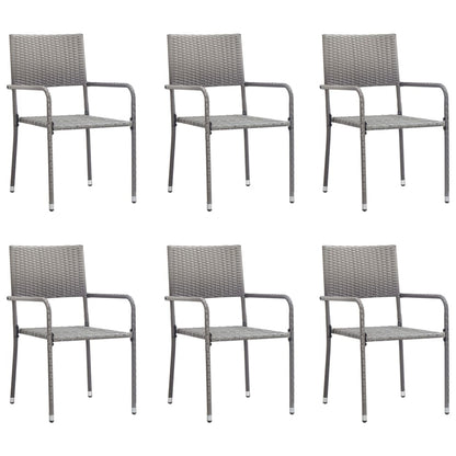 Berkfield 7 Piece Garden Dining Set Poly Rattan Anthracite & Grey