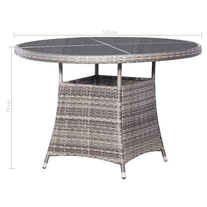 Berkfield 7 Piece Garden Dining Set Poly Rattan Anthracite & Grey