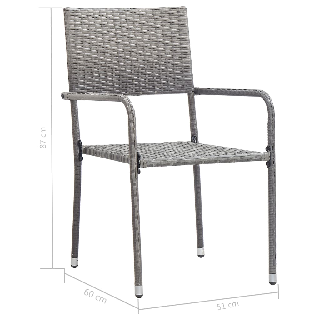 Berkfield 7 Piece Garden Dining Set Poly Rattan Anthracite & Grey