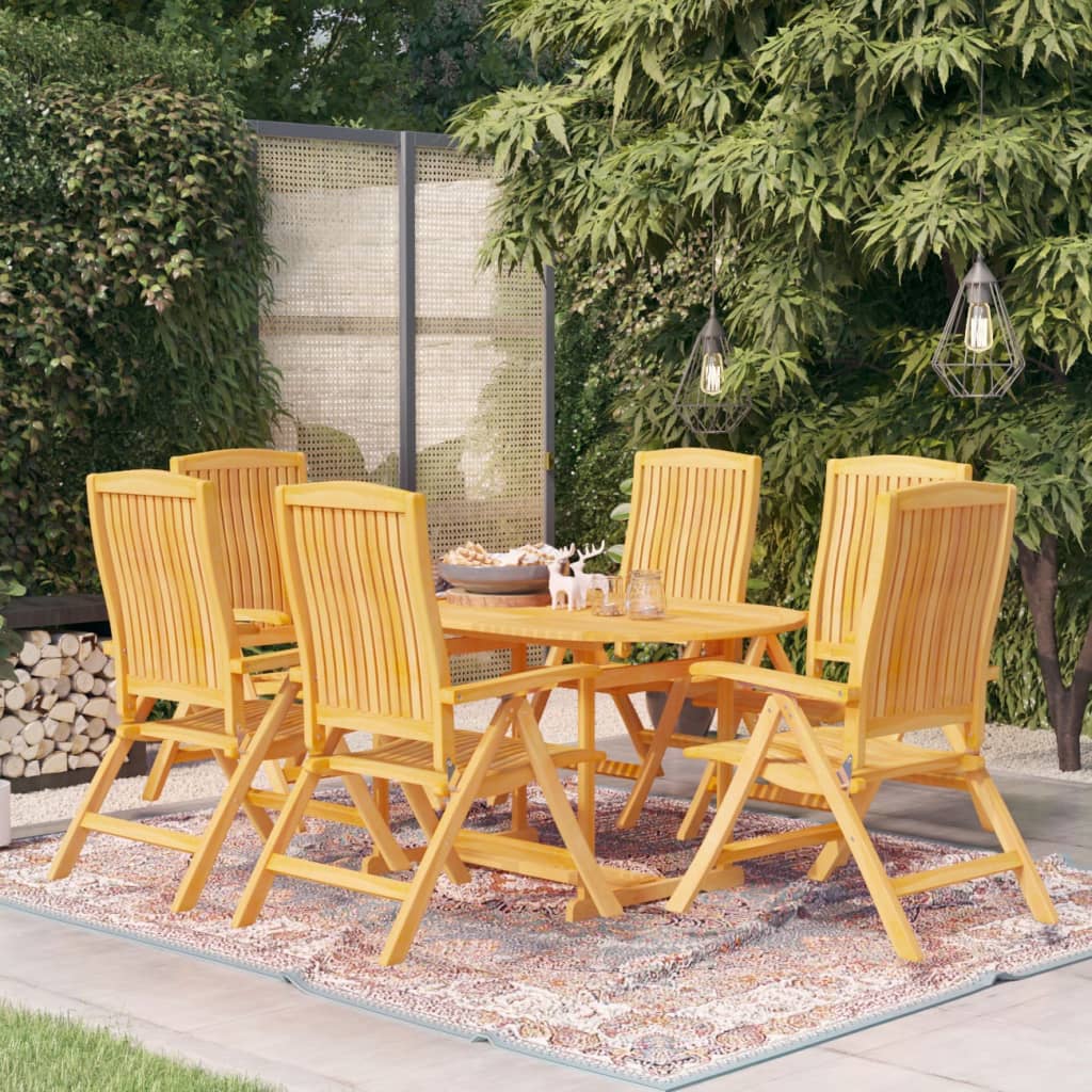 Berkfield 7 Piece Garden Dining Set Solid Teak Wood