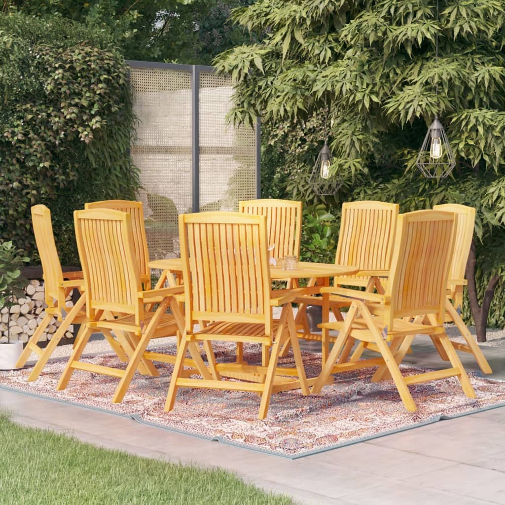 Berkfield 9 Piece Garden Dining Set Solid Teak Wood
