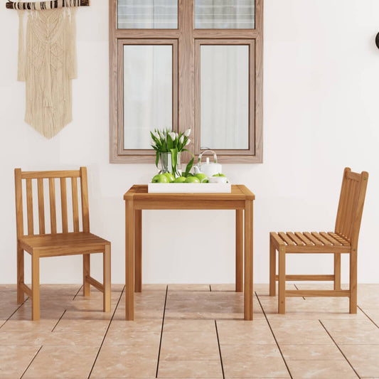 Berkfield 3 Piece Garden Dining Set Solid Teak Wood