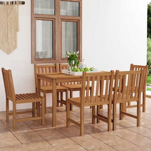Berkfield 7 Piece Garden Dining Set Solid Teak Wood