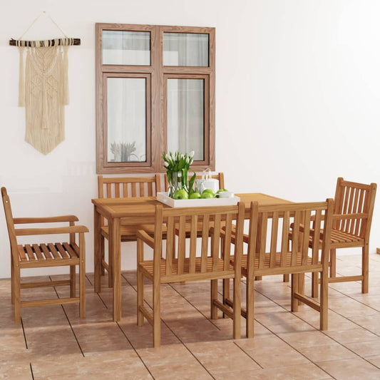 Berkfield 7 Piece Garden Dining Set Solid Teak Wood