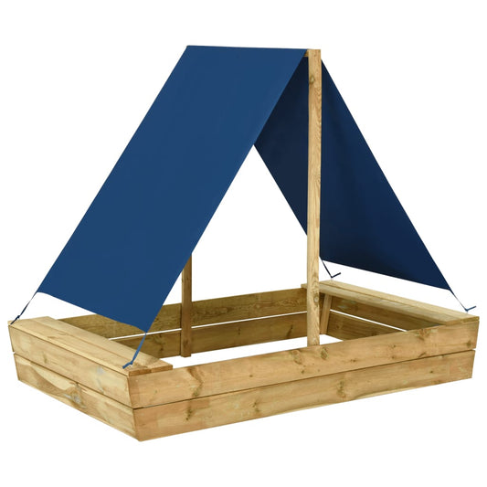 Berkfield Sandpit with Roof 160x100x133 cm Impregnated Pinewood