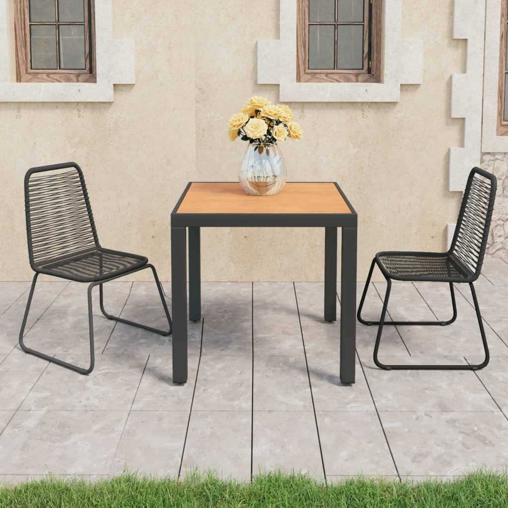 Berkfield 3 Piece Garden Dining Set PVC Rattan Black and Brown