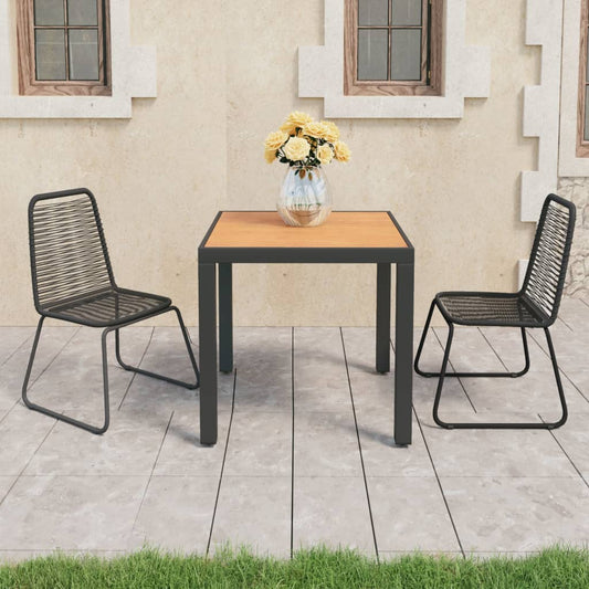 Berkfield 3 Piece Garden Dining Set PVC Rattan Black and Brown