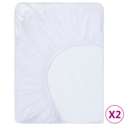 Berkfield Fitted Sheets Waterproof 2 pcs Cotton 100x200 cm White