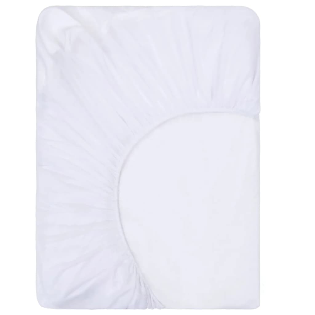 Berkfield Fitted Sheets Waterproof 2 pcs Cotton 100x200 cm White